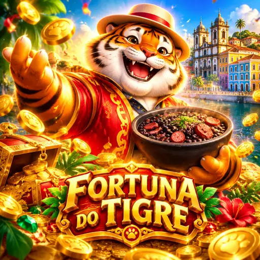Tela do slot Fortune Tiger com símbolos dourados e rolos girando