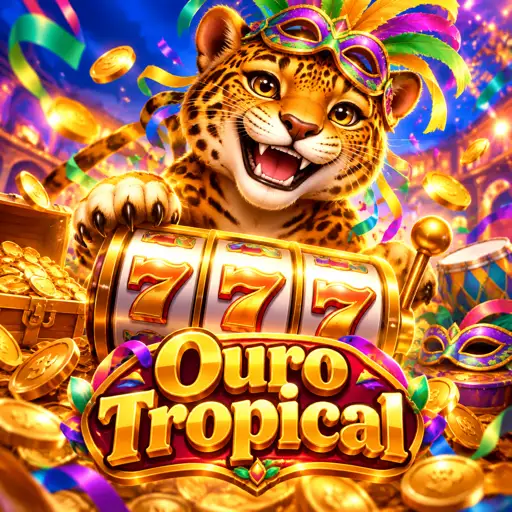 Tela de slot online exibindo combinação de grande vitória com moedas douradas